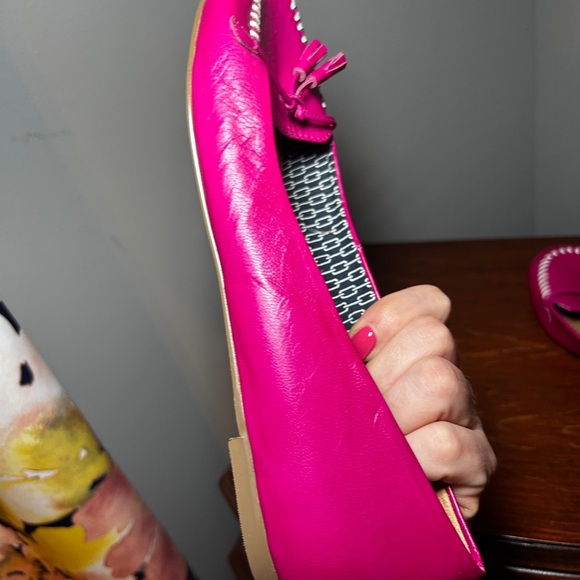 EUc Magenta Talbot Leather Flat 9 - Picture 7 of 9